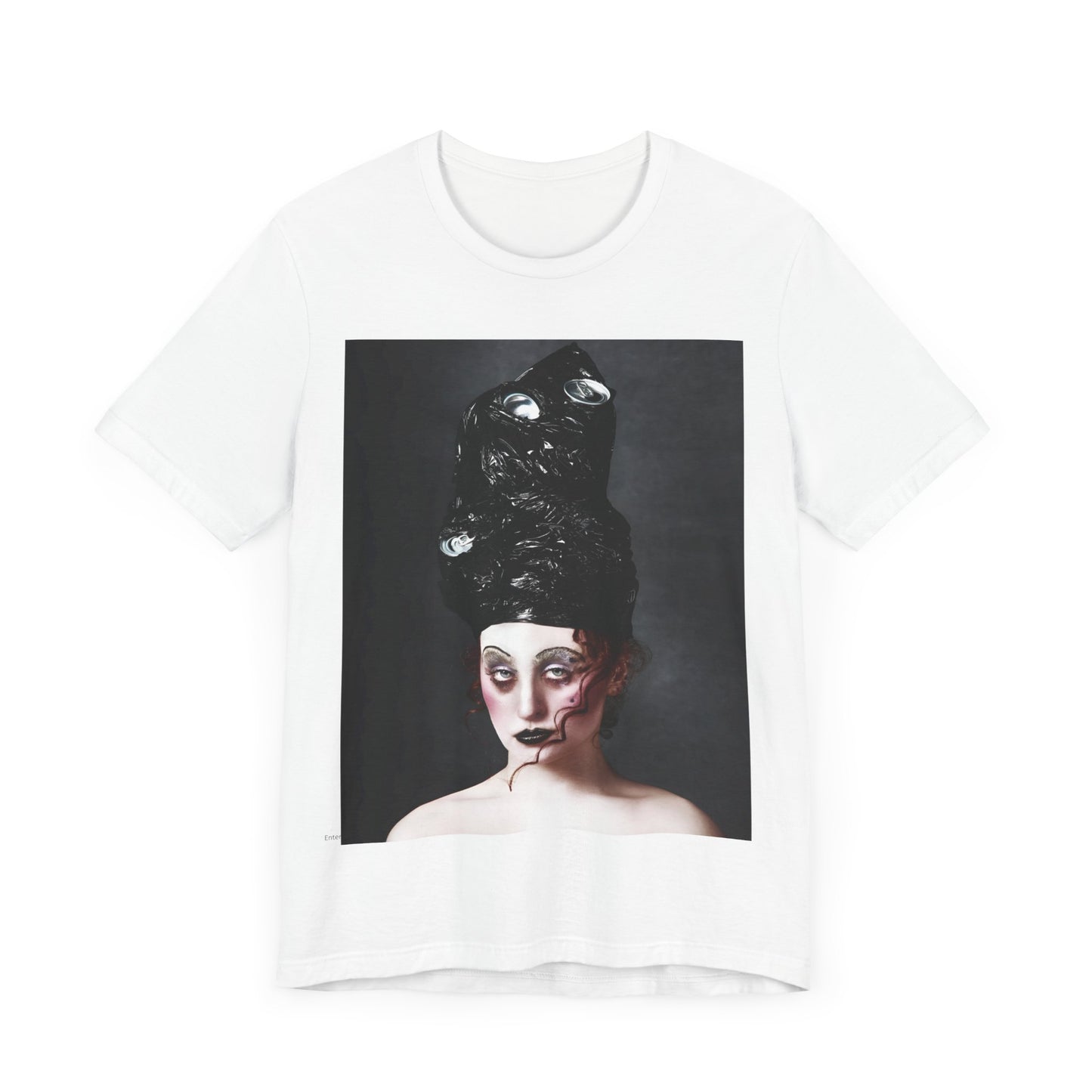 A black graphic t-shirt featuring a vintage graphic of Chappell Roan as a drag pop icon.
