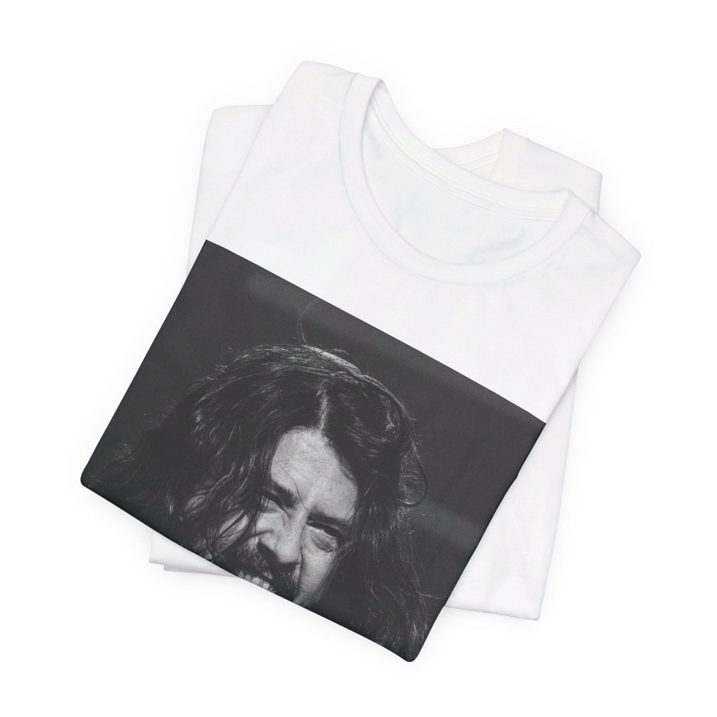 A black graphic t-shirt featuring a graphic related to Foo Fighters' 'All My Life' song or era.