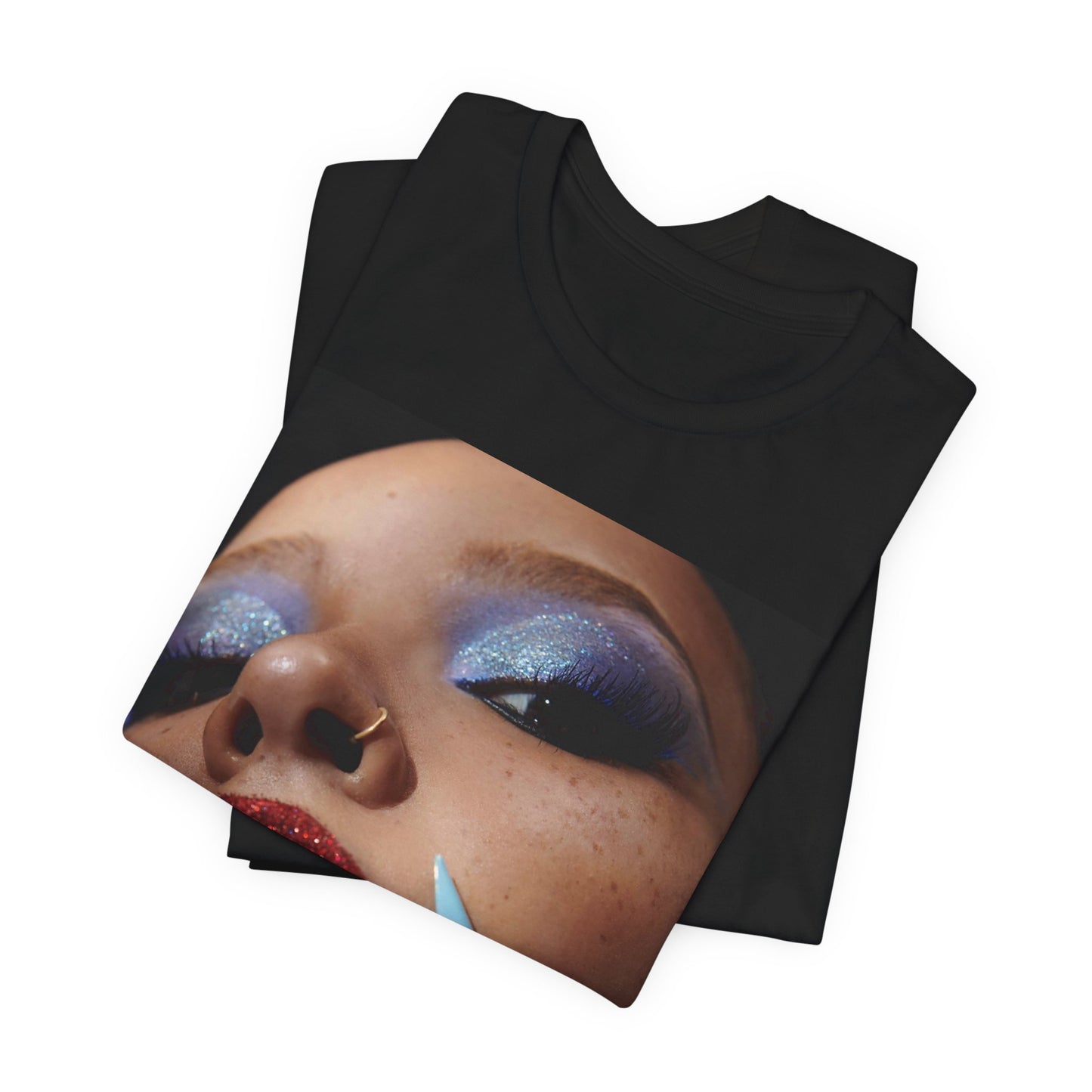 A black graphic t-shirt featuring a graphic related to Tinashe's '2 On' song or era.