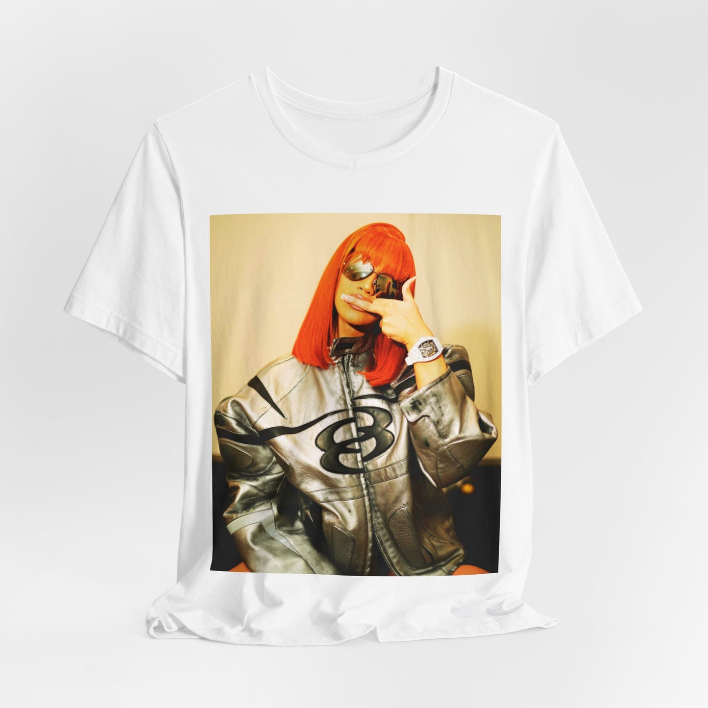 A black graphic t-shirt featuring a graphic of Cardi B in a signature pose.