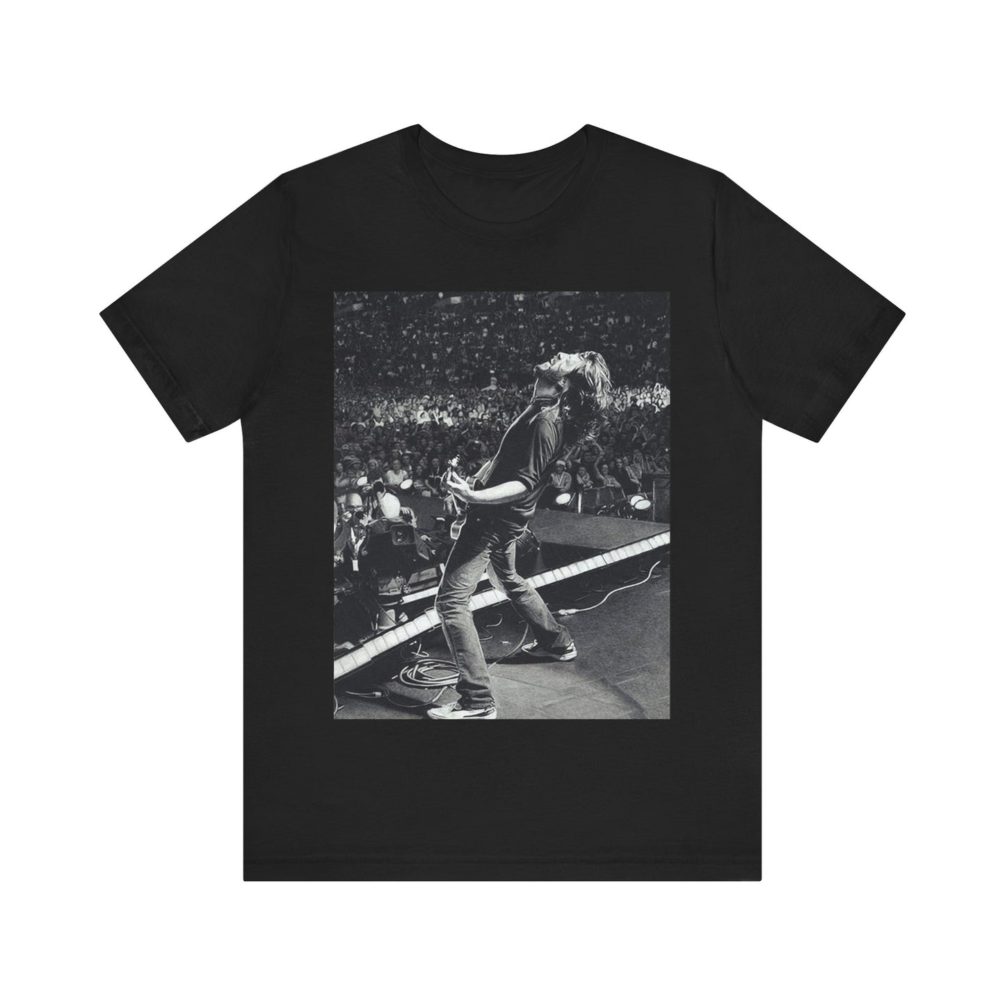 A black graphic t-shirt featuring a graphic related to Foo Fighters' 'Everlong' song or era.