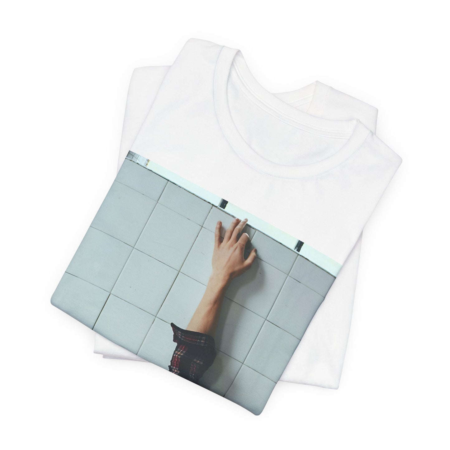 A black graphic t-shirt featuring a bold graphic of Shawn Mendes as a superstar.
