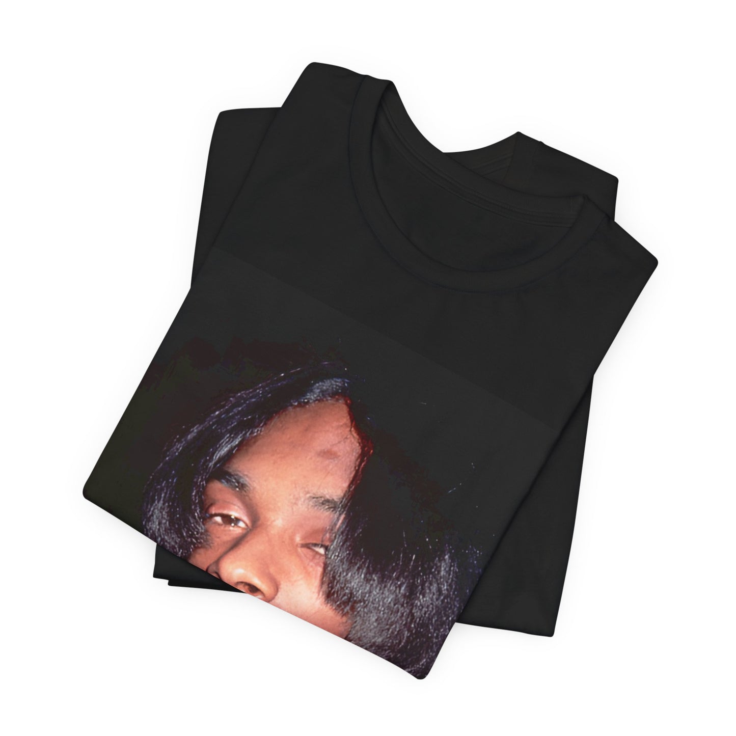 A black graphic t-shirt featuring a 90s black and white graphic of Snoop Dogg as a global icon in rap.