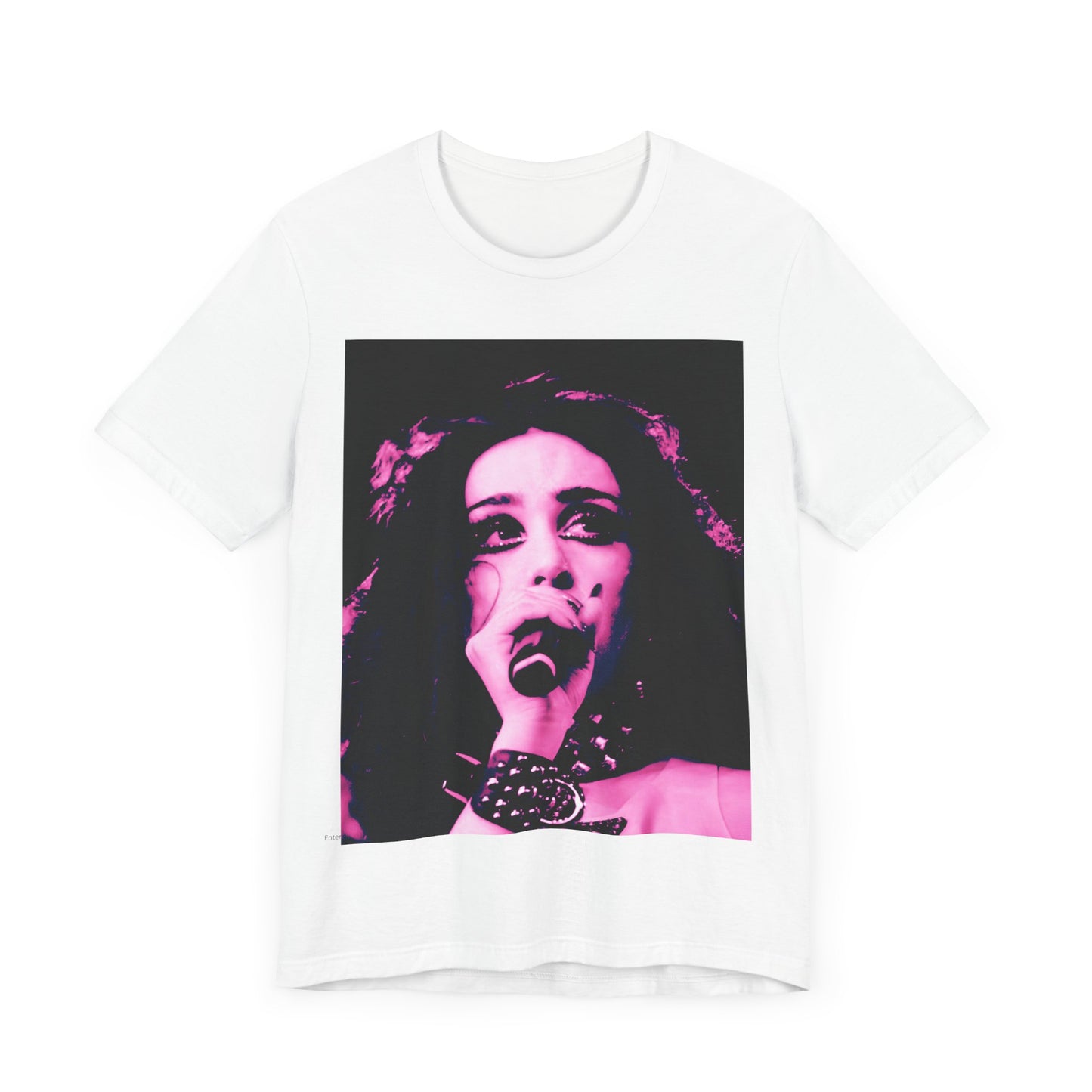A black graphic t-shirt featuring a graphic related to Chappell Roan's song "Good Luck, Babe!".