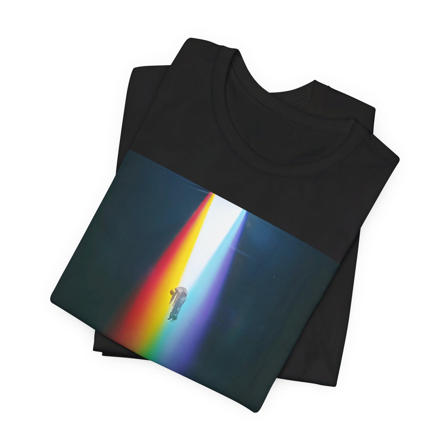 A black graphic t-shirt featuring a graphic related to Imagine Dragons' 'Evolve' album.
