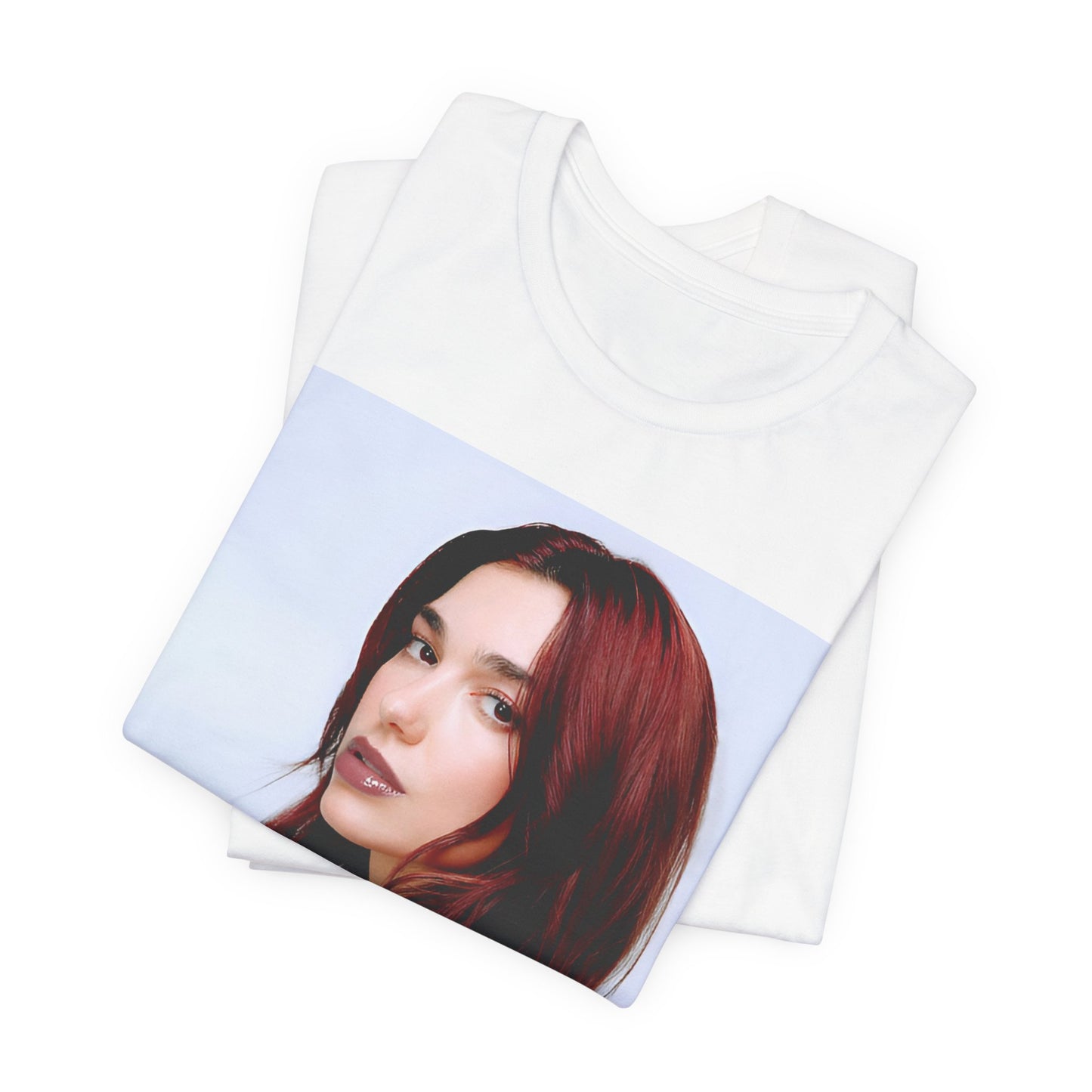 A black graphic t-shirt featuring a retro graphic inspired by Dua Lipa's "Don't Start Now" song.