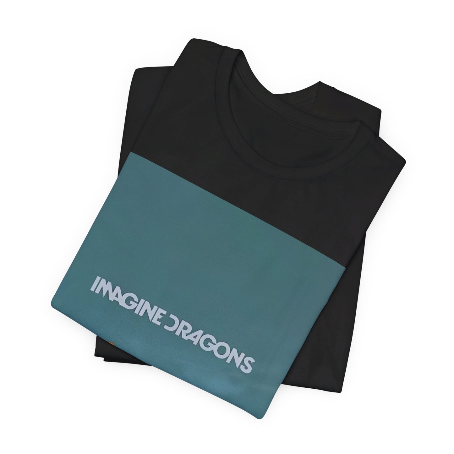 A black graphic t-shirt featuring an artistic or aesthetic graphic of Imagine Dragons.