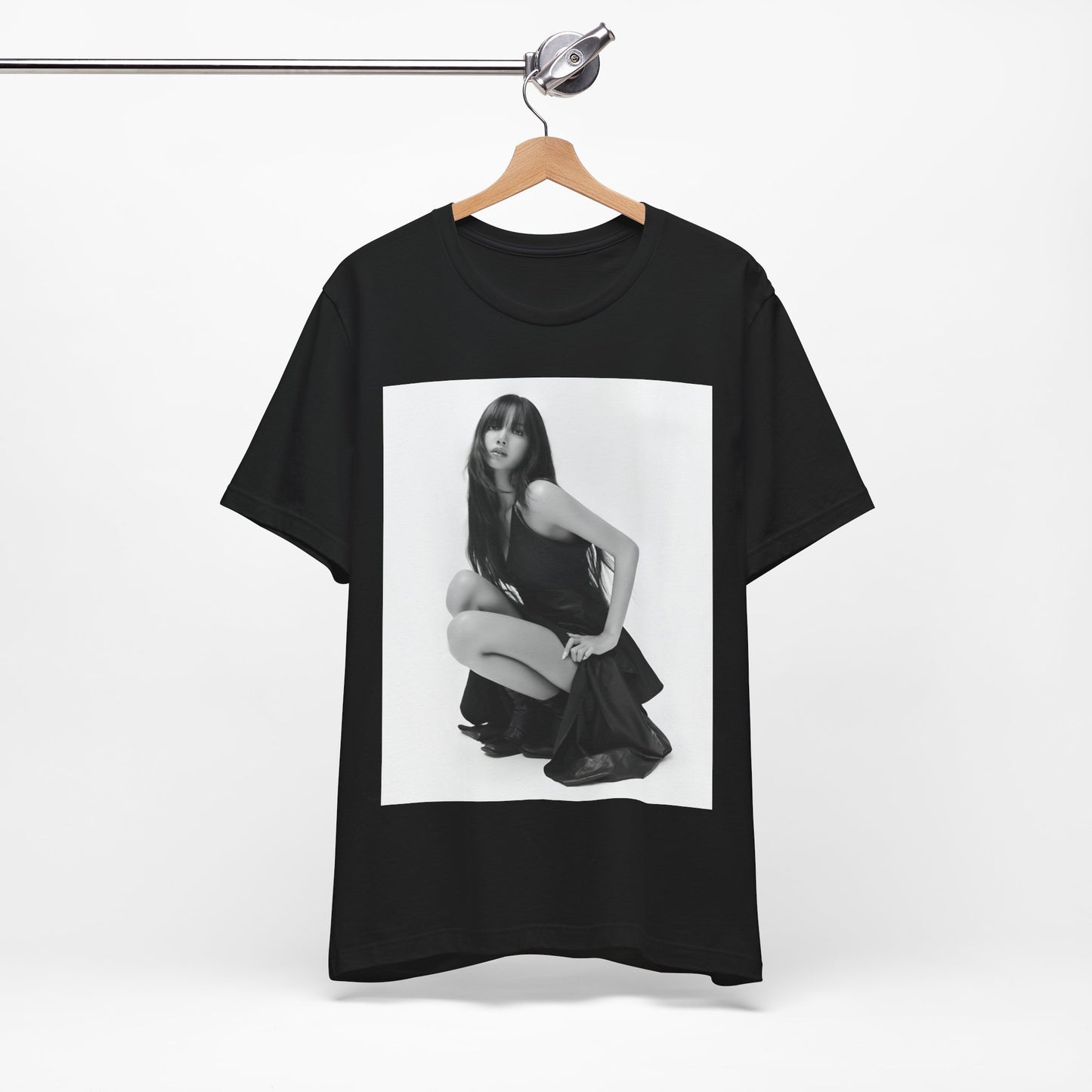 A black graphic t-shirt featuring a graphic related to Lisa's 'Money' song era.