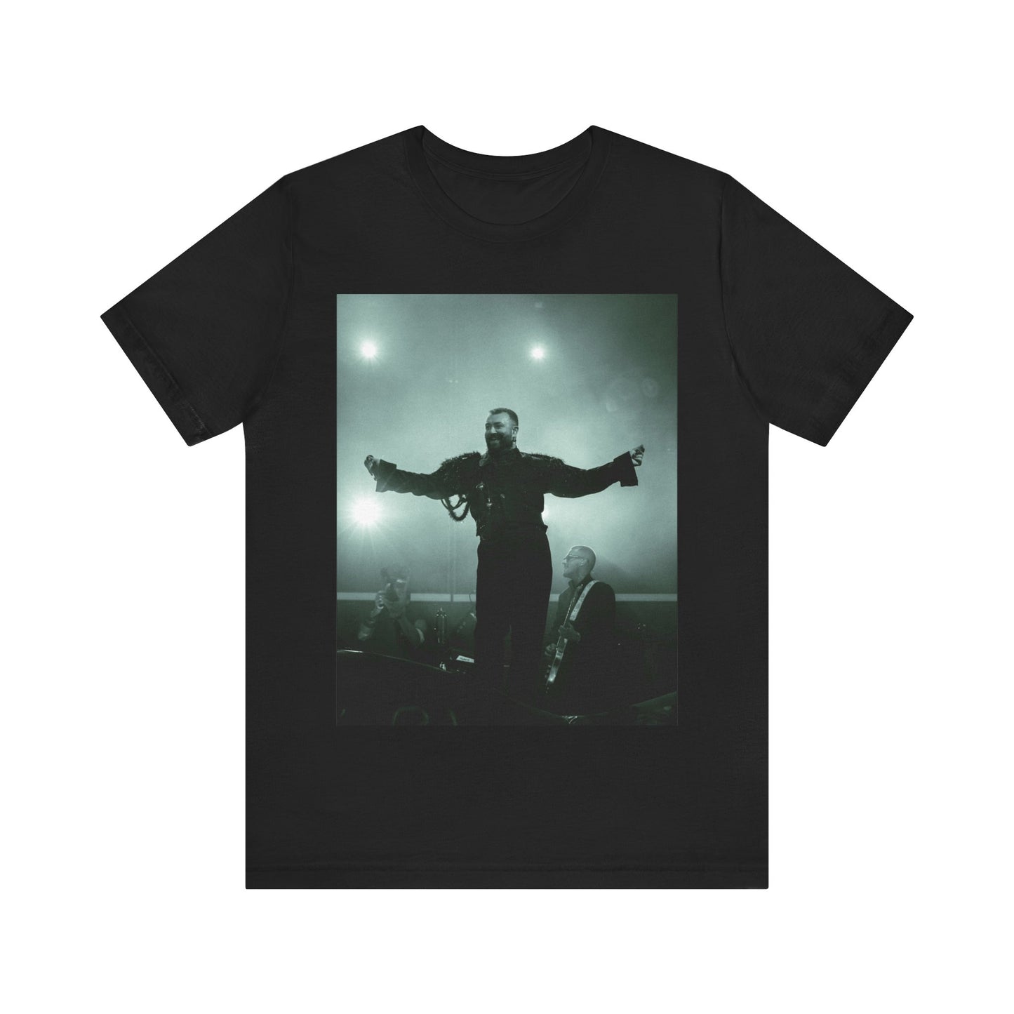 A black graphic t-shirt featuring a live tour graphic of Sam Smith.