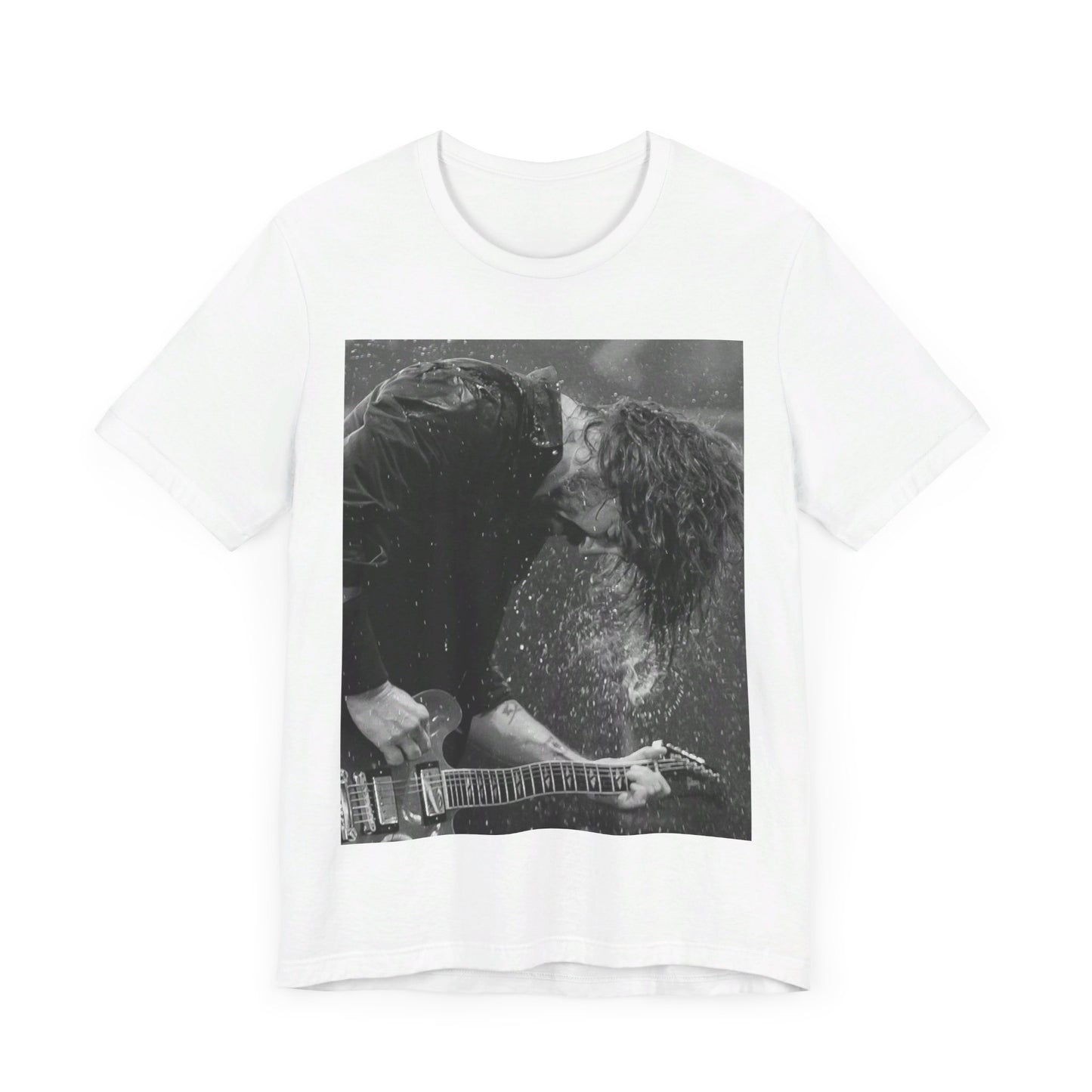A black graphic t-shirt featuring a graphic of Dave Grohl from Foo Fighters, emphasizing his fierce on-stage presence.