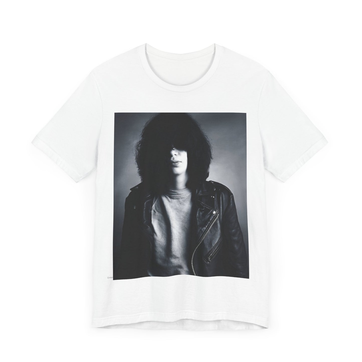 A black graphic t-shirt featuring an early days fast rock graphic of the Ramones.