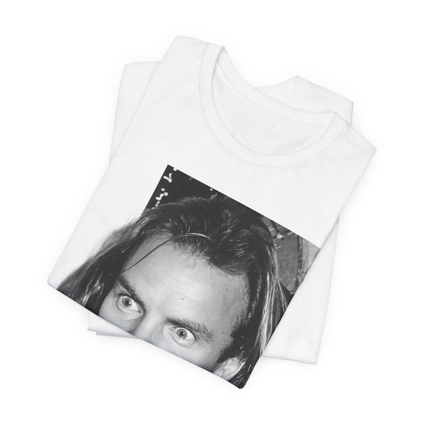A black graphic t-shirt featuring a retro graphic related to Sting's 'Synchronicity' album era.