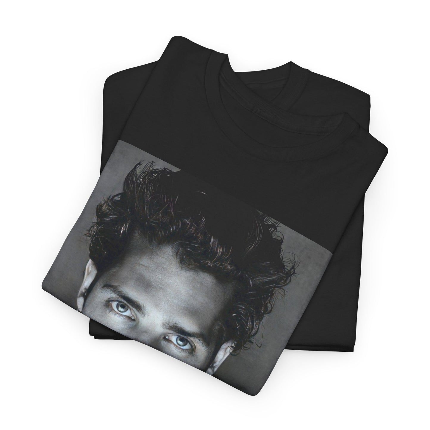 A black graphic t-shirt featuring a retro graphic inspired by Soundgarden's 'Black Hole Sun' and Chris Cornell.