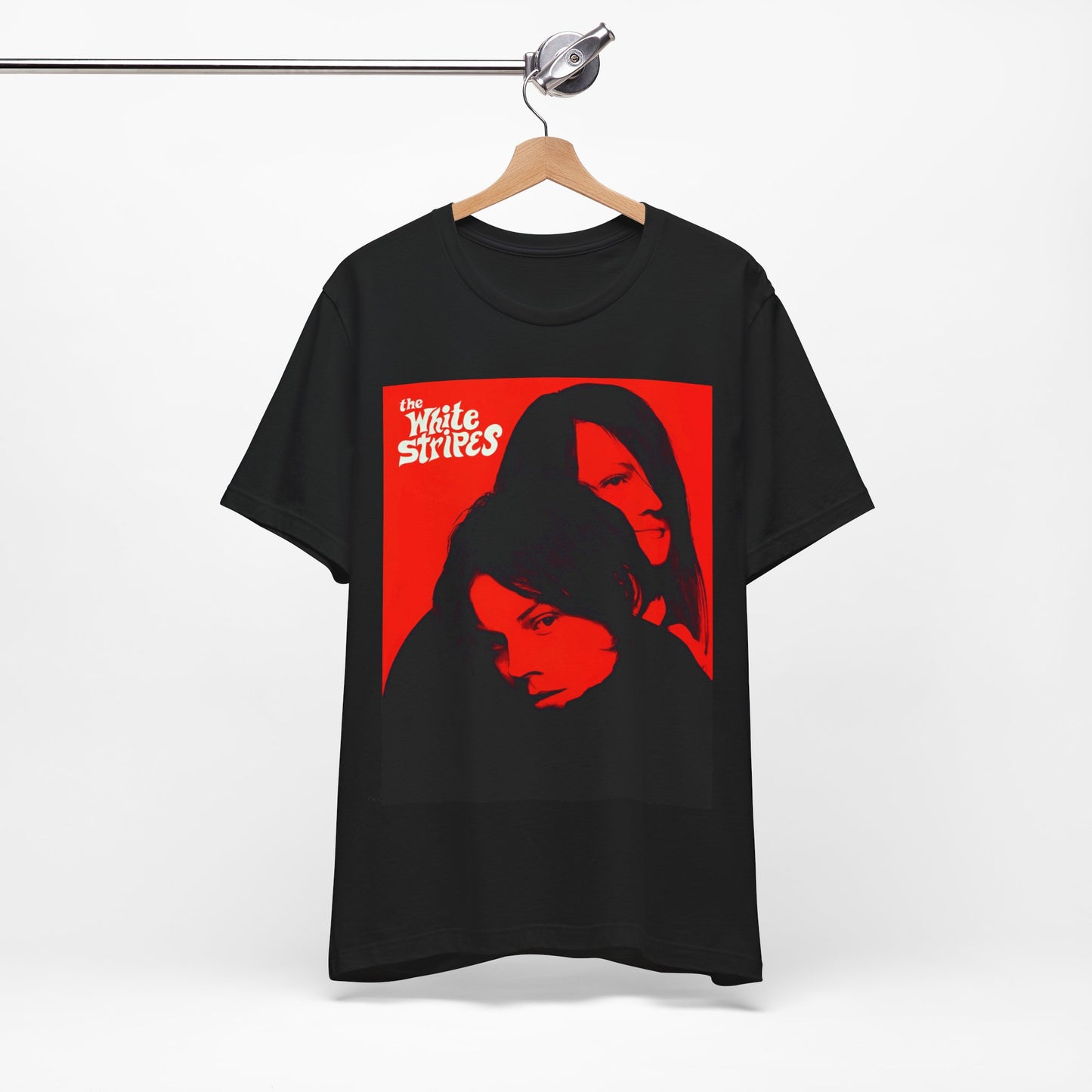 A black graphic t-shirt featuring a graphic related to The White Stripes' 'Icky Thump' album era.