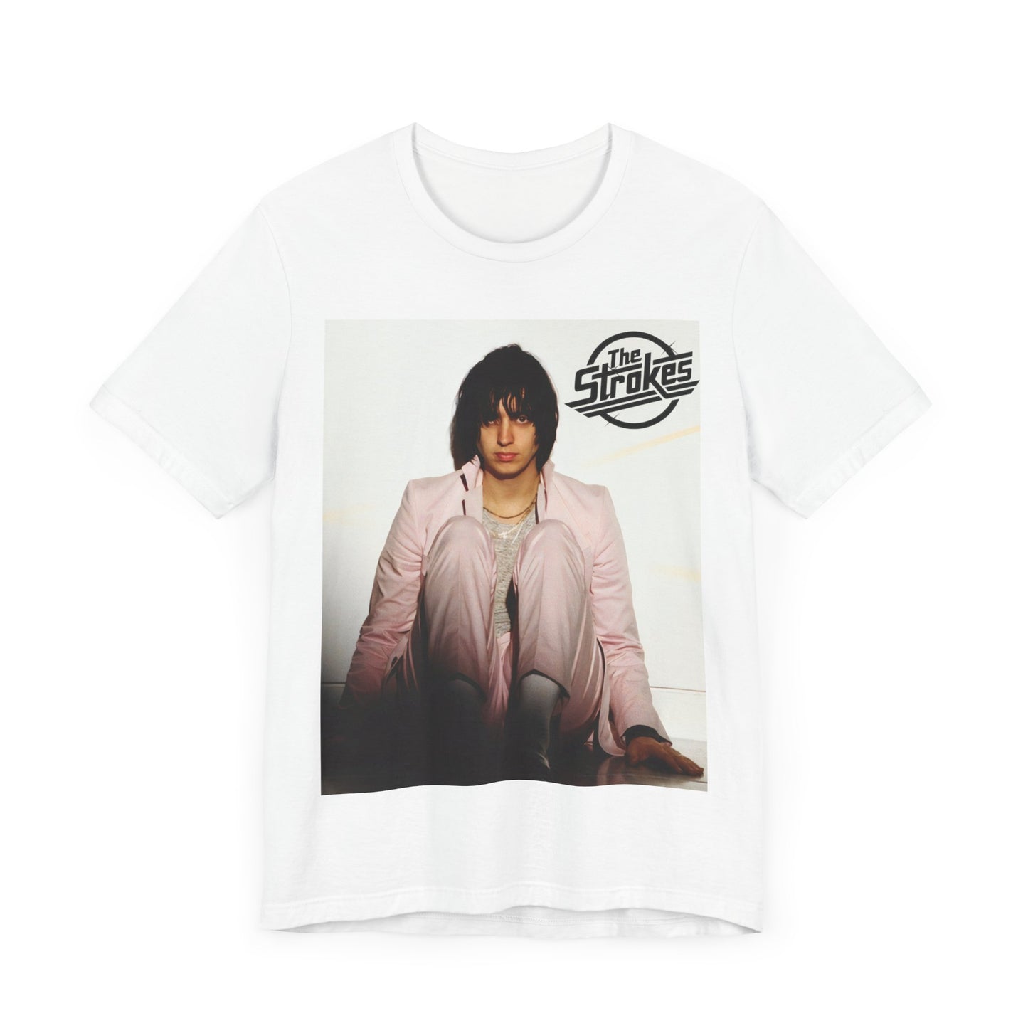 A black graphic t-shirt featuring a graphic of The Strokes with cool New York City vibes.