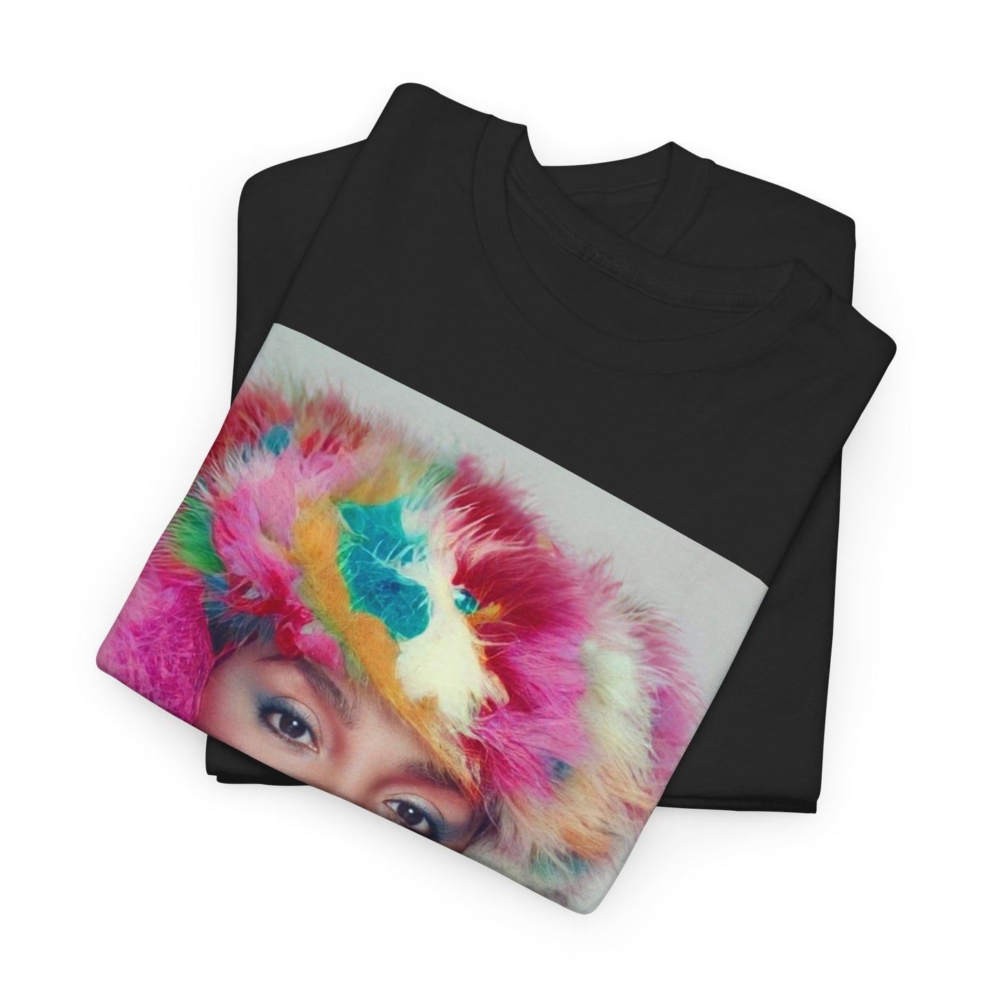 A black graphic t-shirt featuring a 70s disco pop graphic of Donna Summer.