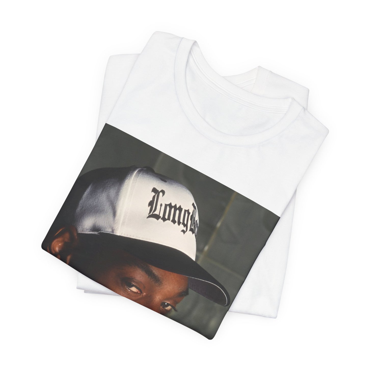 A black graphic t-shirt featuring a graphic of Snoop Dogg with a boxy 'Doggfather' vibe.