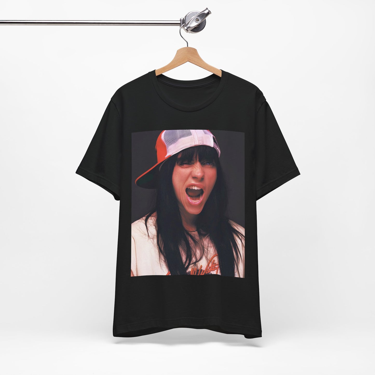 A multi-panel, graphic t-shirt inspired by the Billie Eilish song 'all the good girls go to hell,' featuring different images of her.