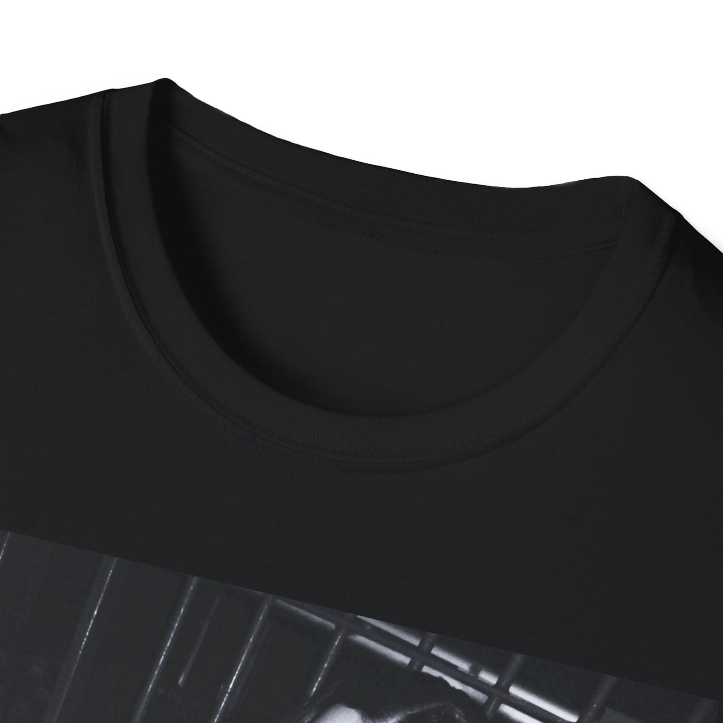 A black graphic t-shirt featuring a graphic related to Charli XCX's 'Brat' album.