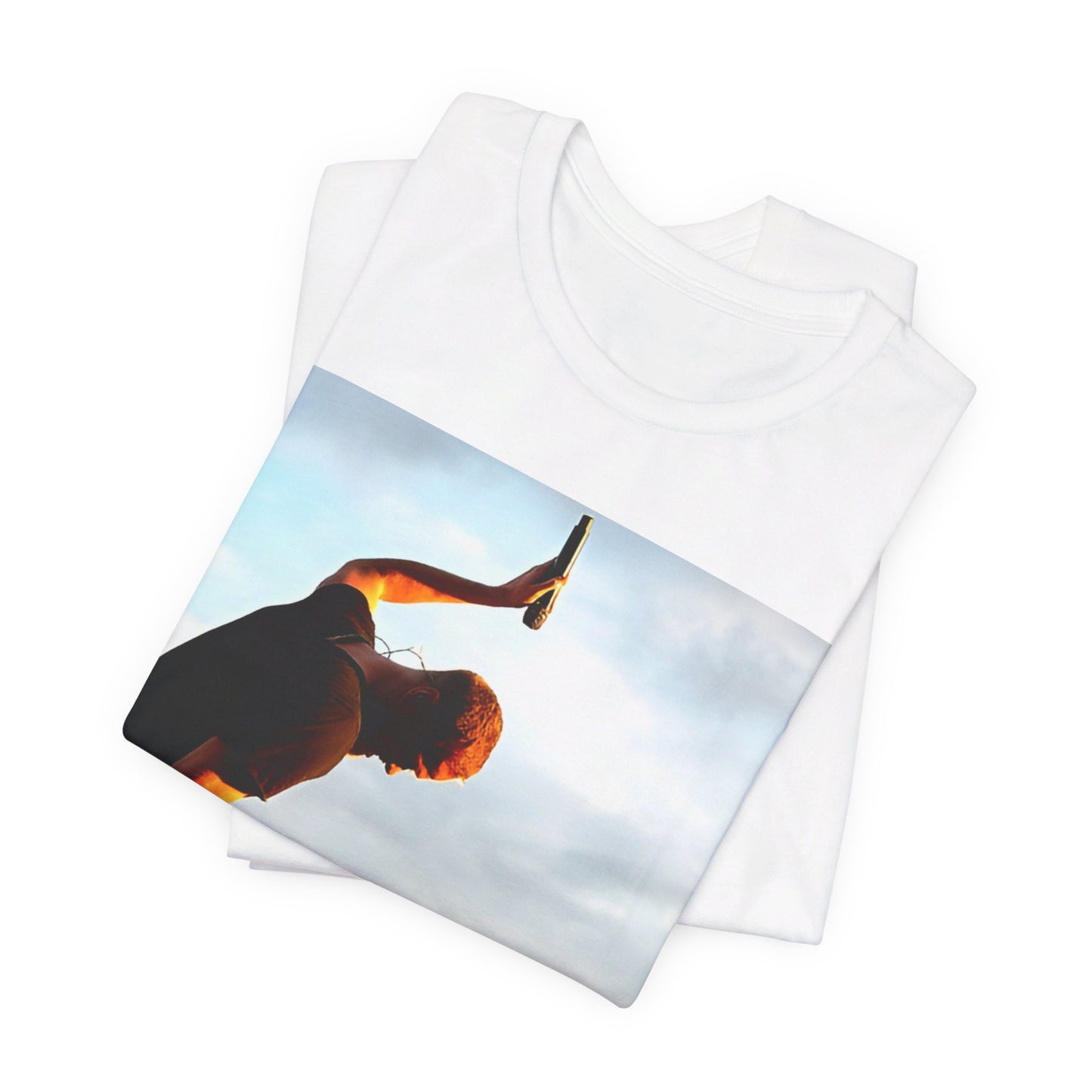 A black graphic t-shirt featuring a graphic of Dan Reynolds from Imagine Dragons performing live.