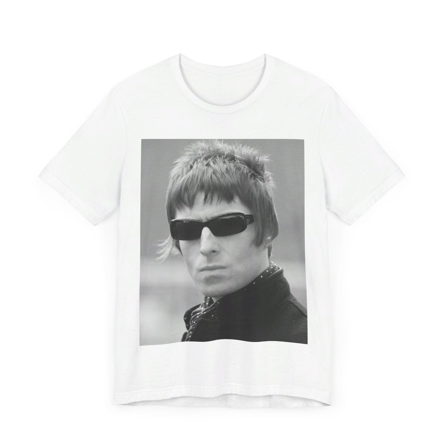 A black graphic t-shirt featuring a vintage graphic related to Oasis's 'Wonderwall' song or era.