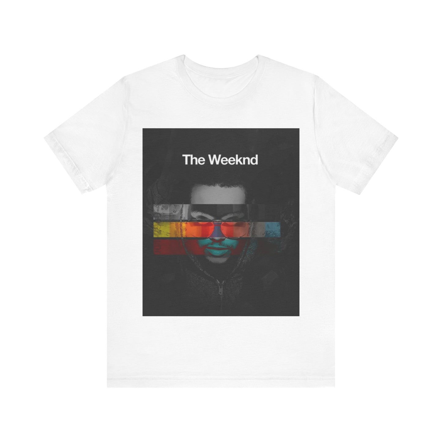 A black graphic t-shirt featuring a retro graphic related to The Weeknd's 'House of Balloons' mixtape.