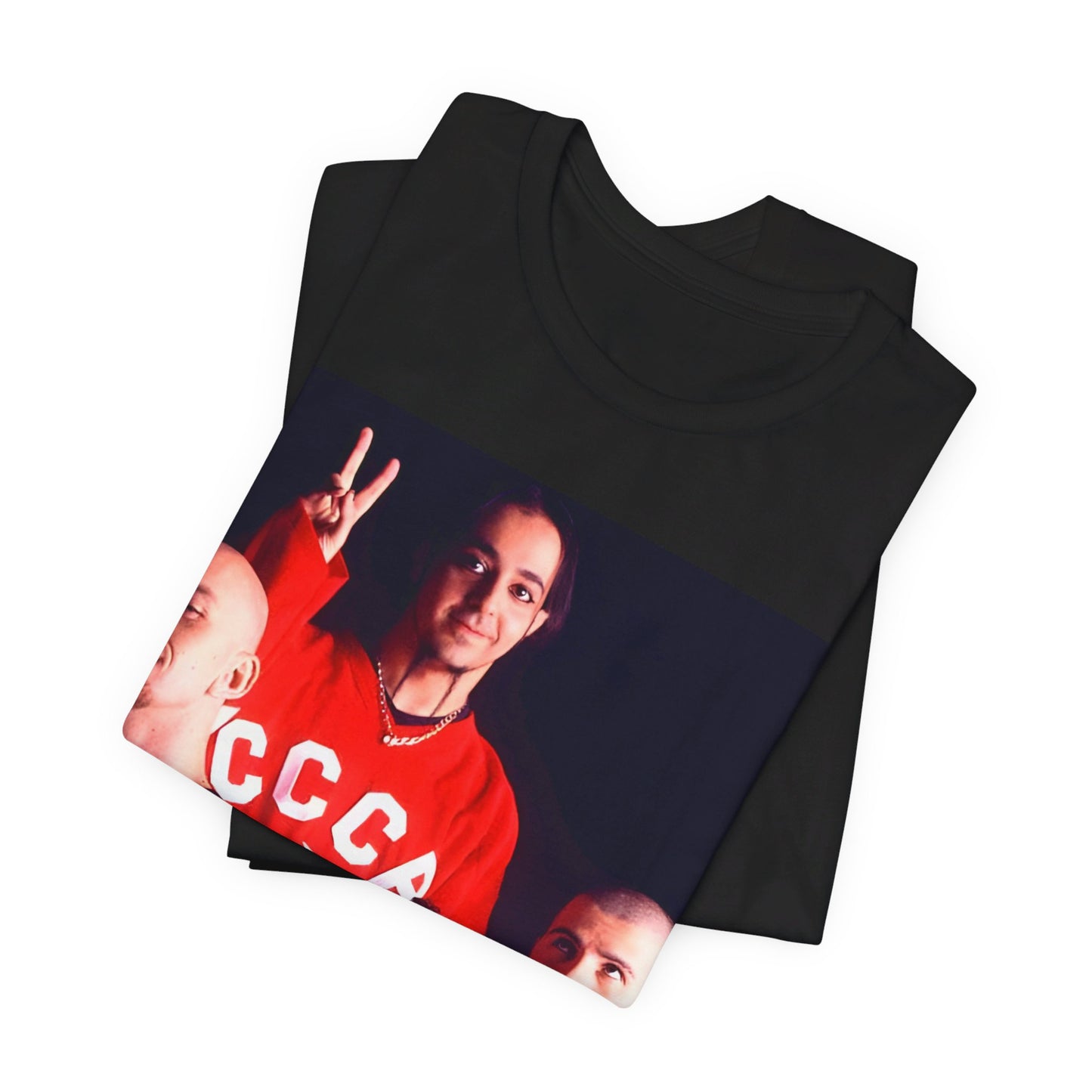 A black graphic t-shirt featuring a retro graphic related to System of a Down's 'Toxicity' album era.