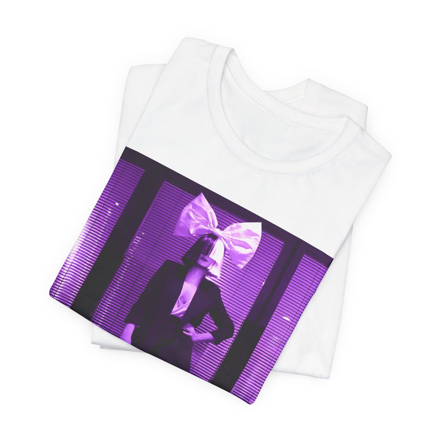 A black graphic t-shirt featuring a vintage pop diva graphic of Sia.