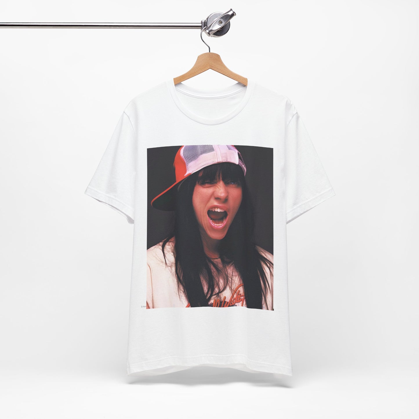 A multi-panel, graphic t-shirt inspired by the Billie Eilish song 'all the good girls go to hell,' featuring different images of her.