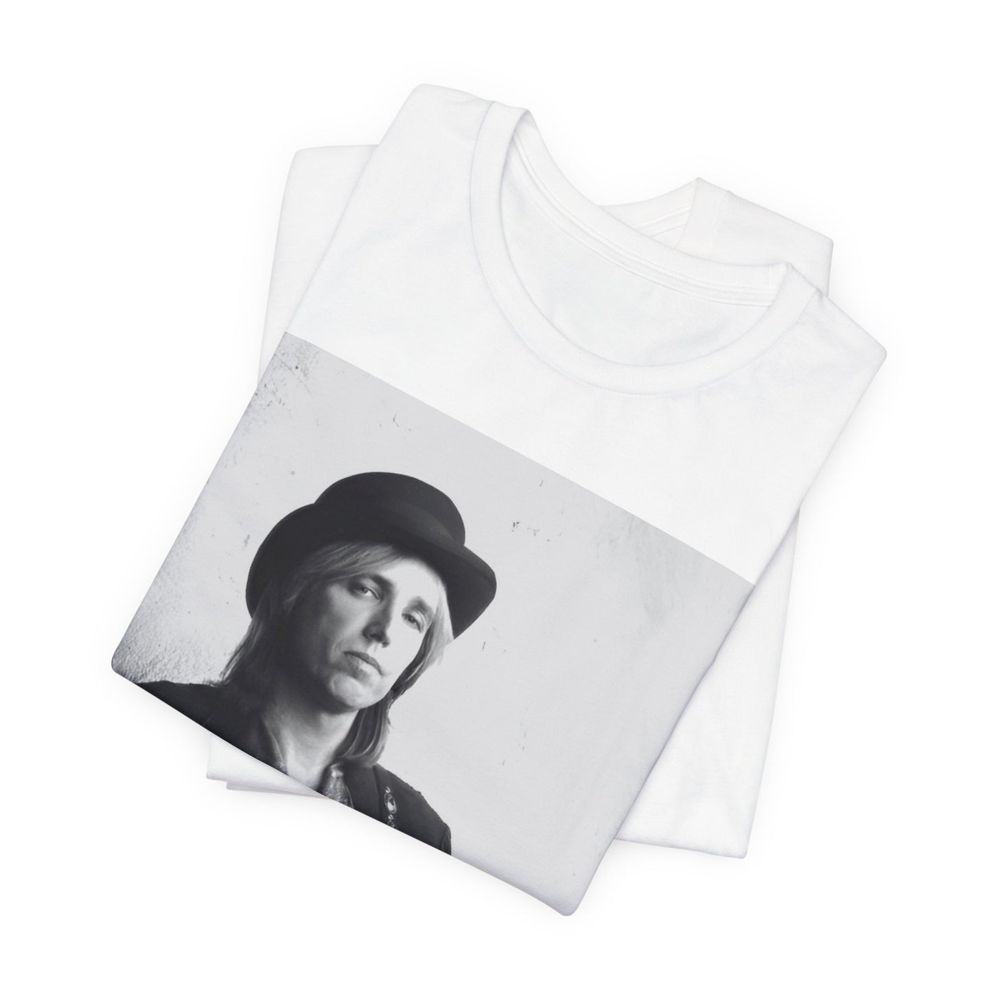 A black graphic t-shirt featuring a graphic related to Tom Petty's 'Wildflowers' album era.