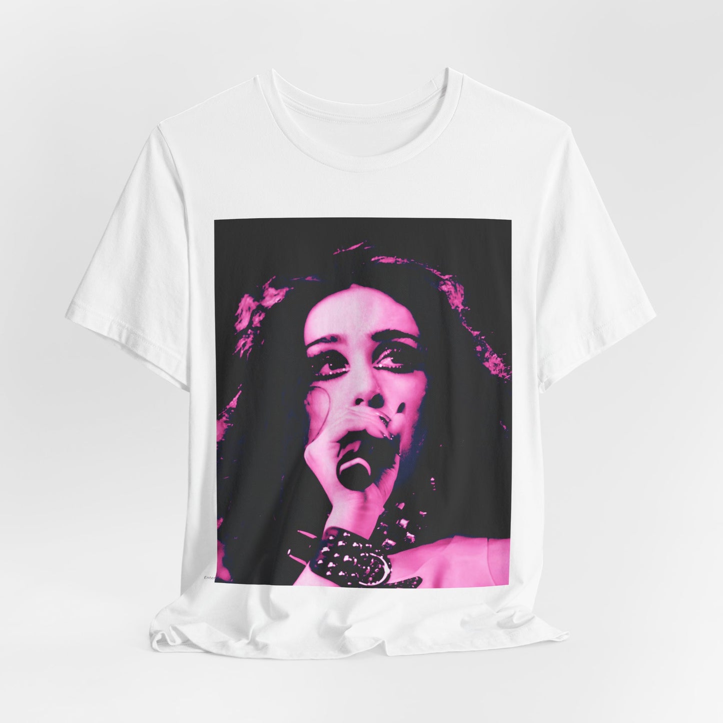 A black graphic t-shirt featuring a graphic related to Chappell Roan's song "Good Luck, Babe!".