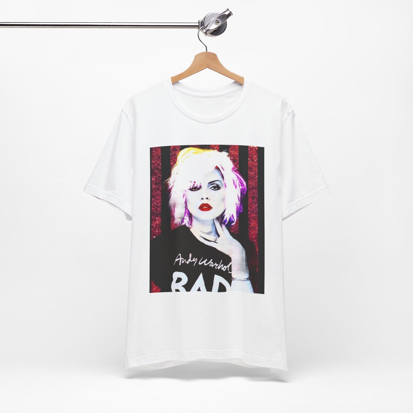 A black graphic t-shirt featuring a graphic of Blondie with an edgy street style aesthetic.