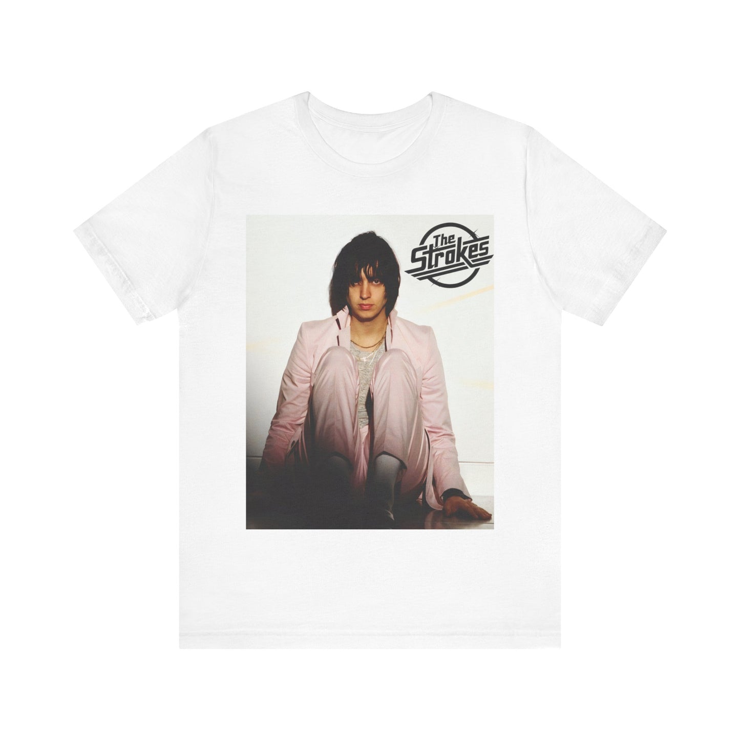 A black graphic t-shirt featuring a graphic of The Strokes with cool New York City vibes.