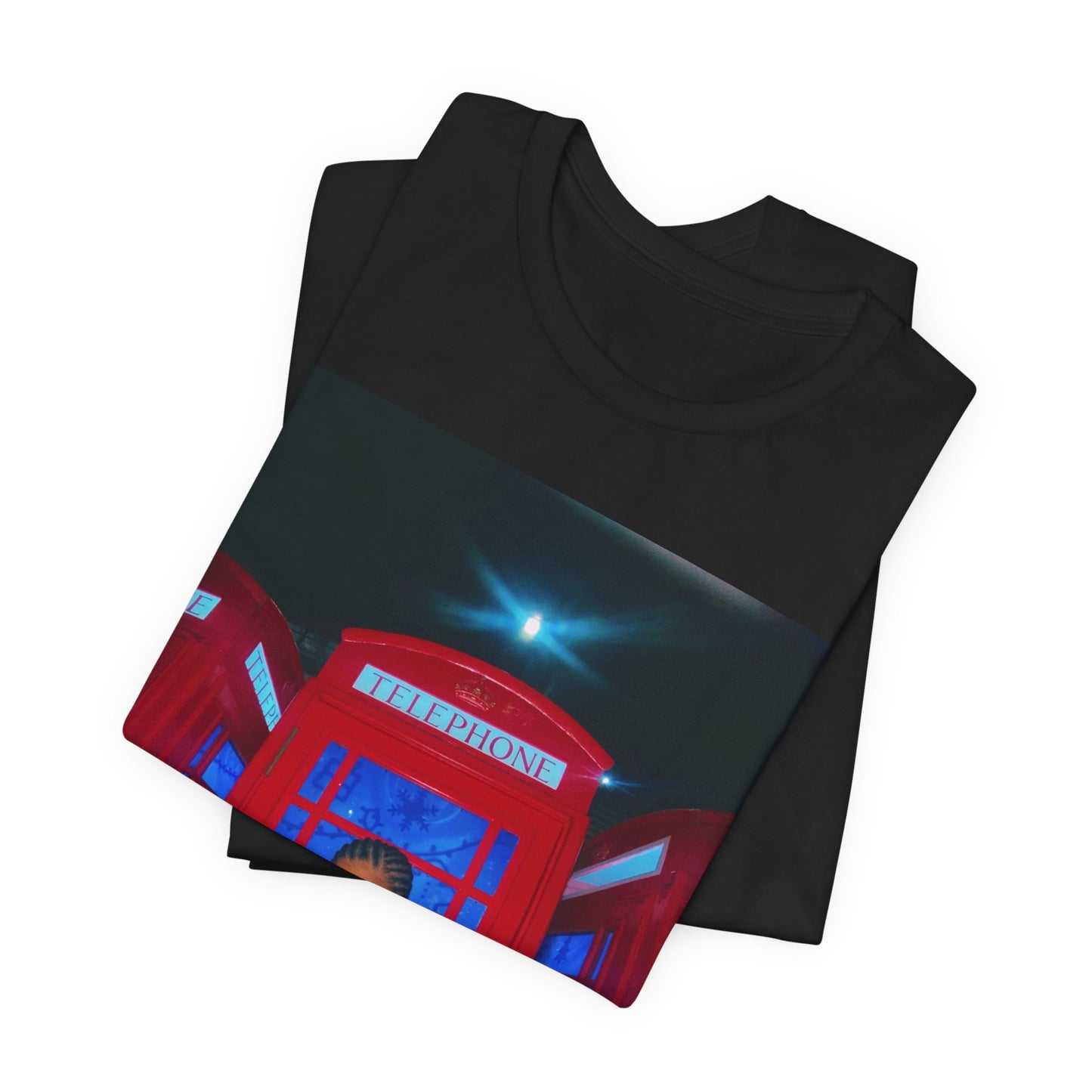 A black graphic t-shirt featuring a rhythmic dance pop graphic of Tyla.