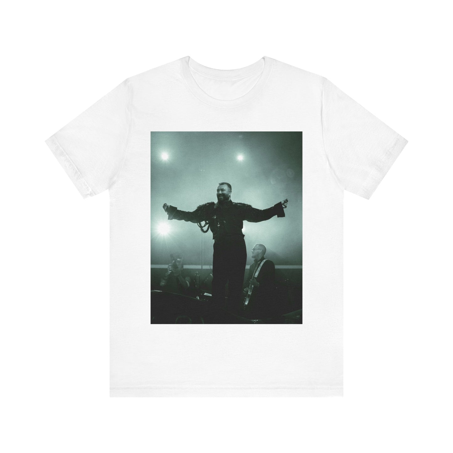 A black graphic t-shirt featuring a live tour graphic of Sam Smith.