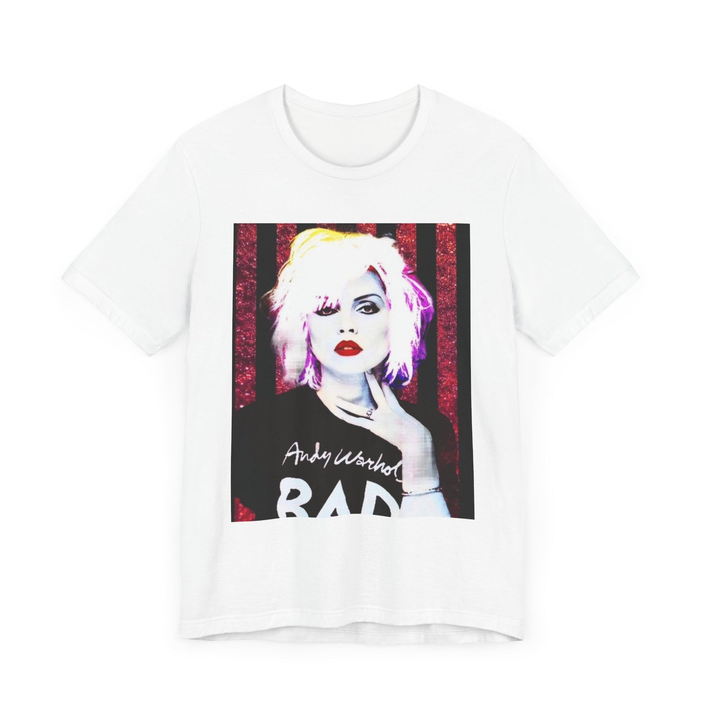 A black graphic t-shirt featuring a graphic of Blondie with an edgy street style aesthetic.