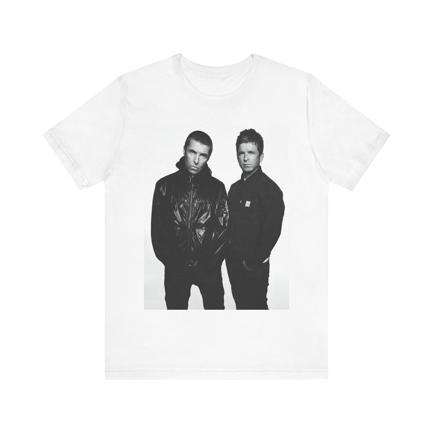 A black graphic t-shirt featuring a graphic of Oasis, possibly suggesting a reunion.