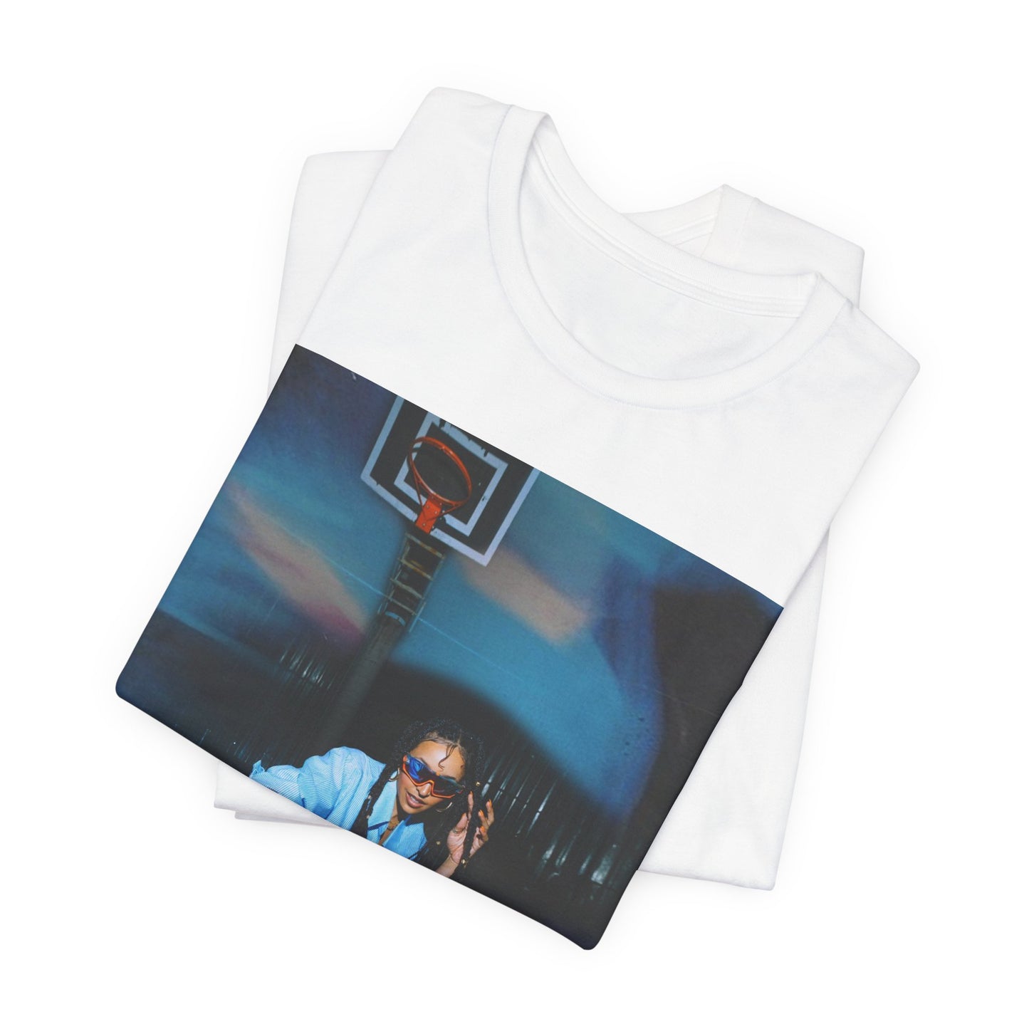 A black graphic t-shirt featuring an indie R&B streetwear graphic of Tinashe.