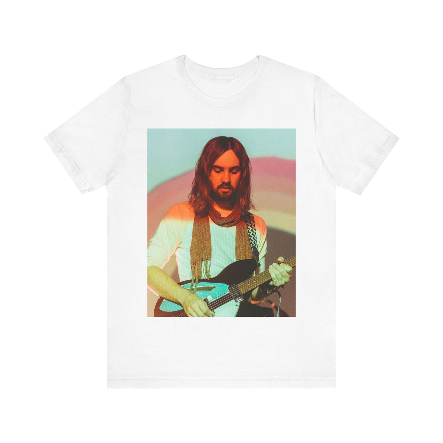 A black graphic t-shirt featuring a dream rock aesthetic graphic of Tame Impala.