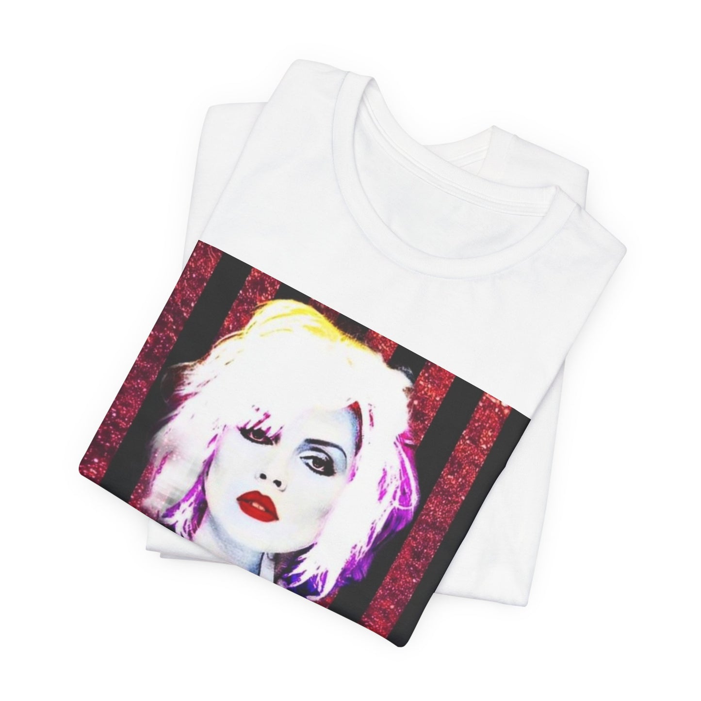 A black graphic t-shirt featuring a graphic of Blondie with an edgy street style aesthetic.