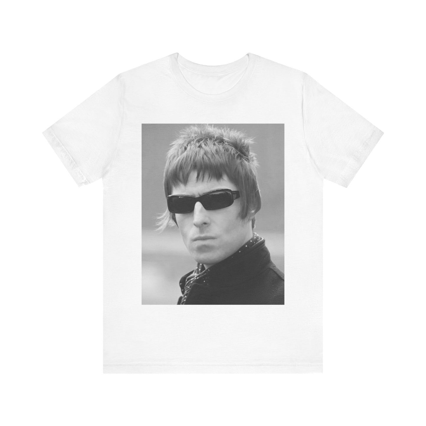 A black graphic t-shirt featuring a vintage graphic related to Oasis's 'Wonderwall' song or era.