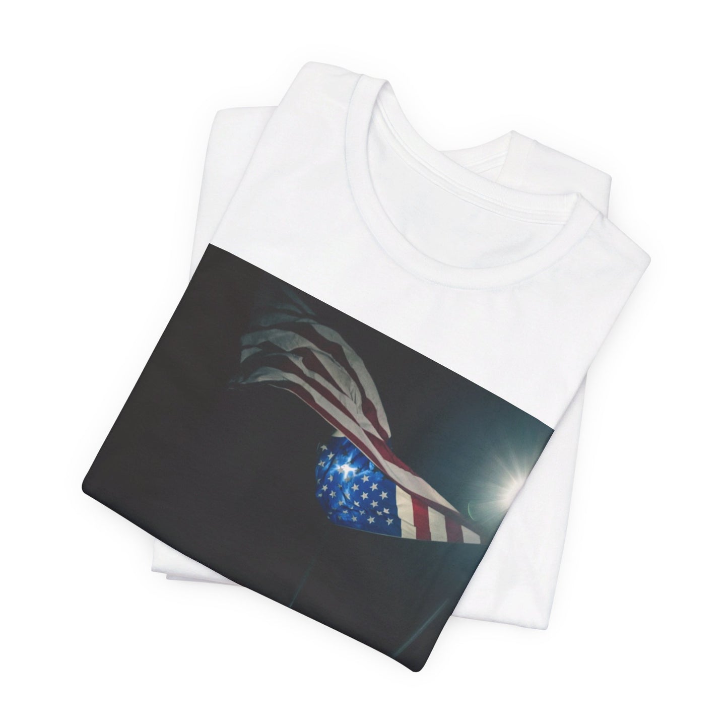 A black graphic t-shirt featuring an Americana-style graphic of Post Malone.