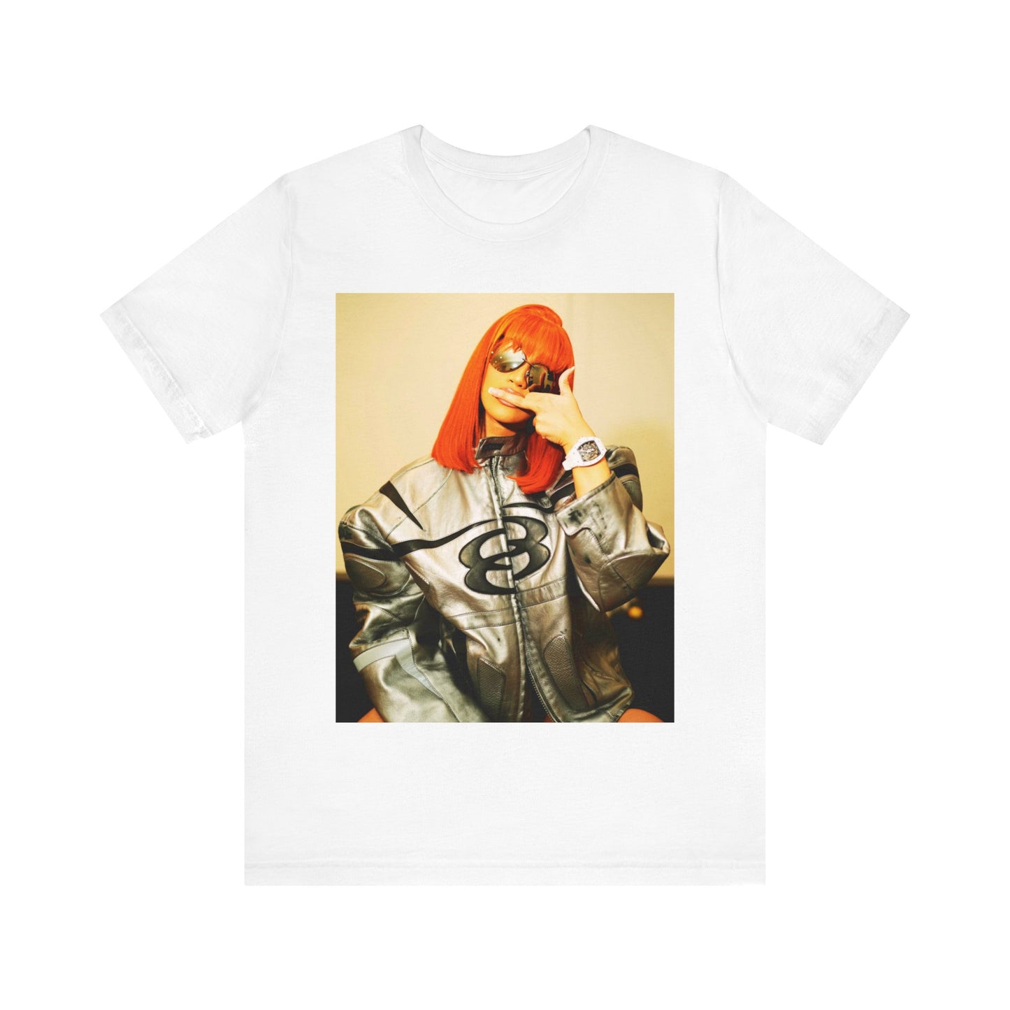 A black graphic t-shirt featuring a graphic of Cardi B in a signature pose.
