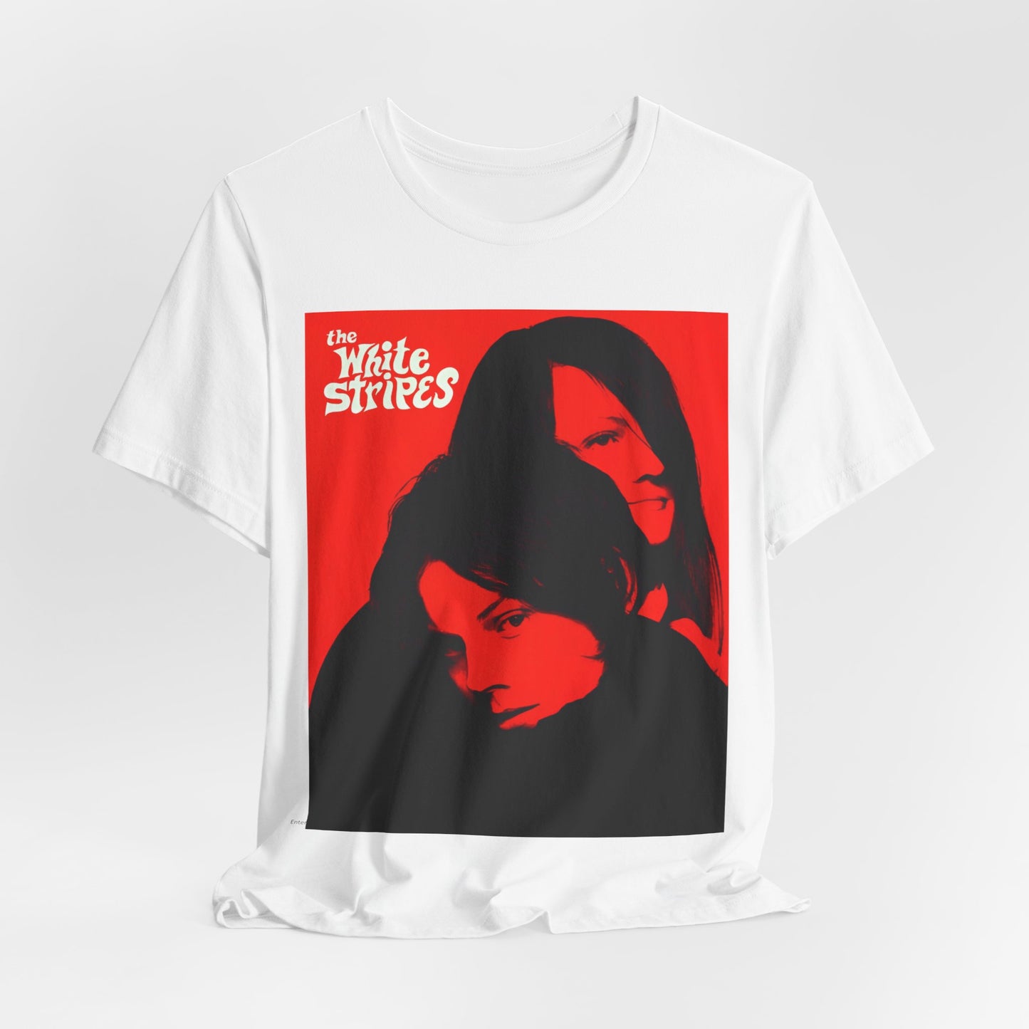 A black graphic t-shirt featuring a graphic related to The White Stripes' 'Icky Thump' album era.