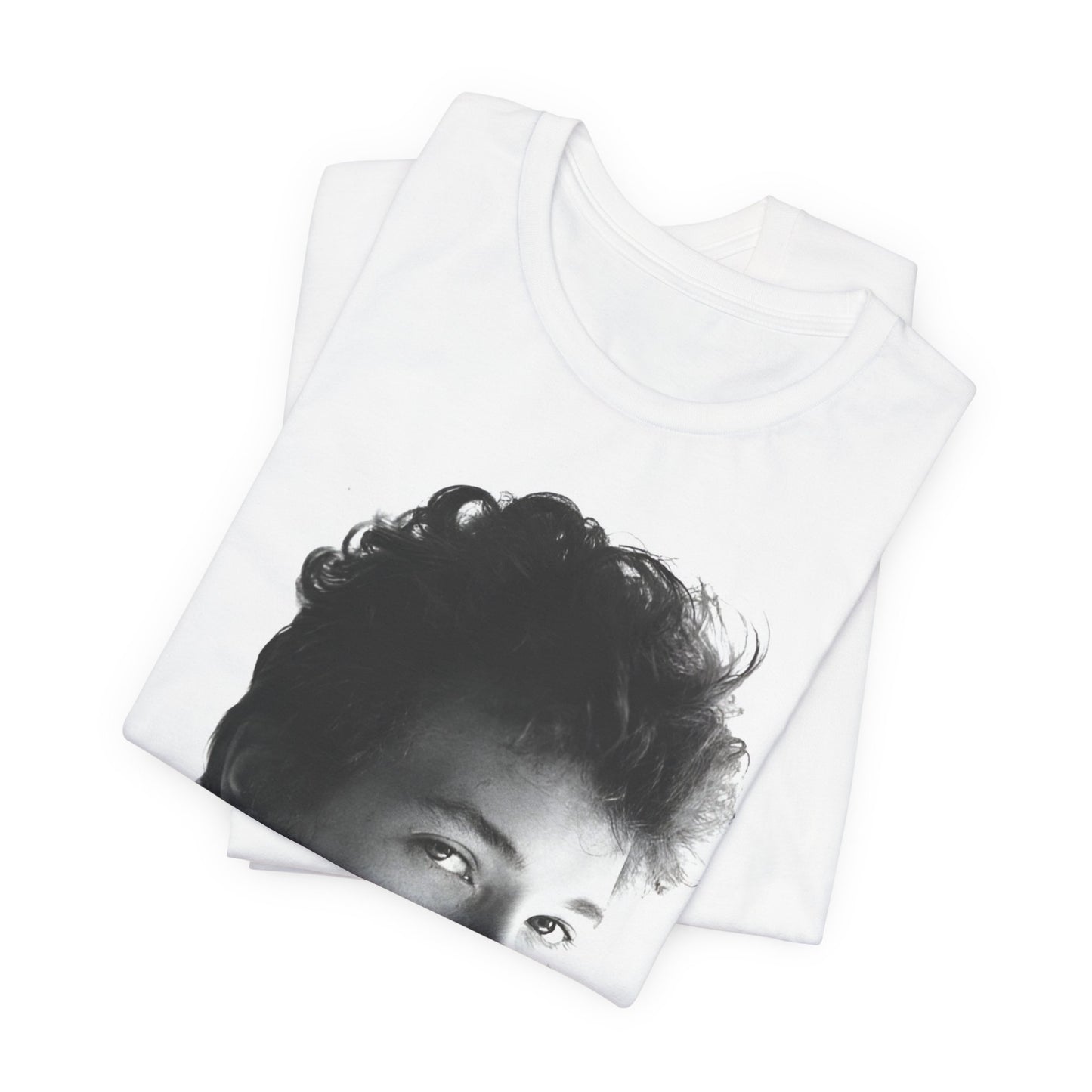 A black graphic t-shirt featuring a graphic related to Bob Dylan's 'Like a Rolling Stone' song or era.