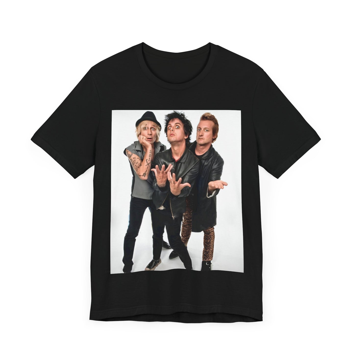 A black graphic t-shirt featuring a retro graphic related to Green Day's 'Dookie' album era.