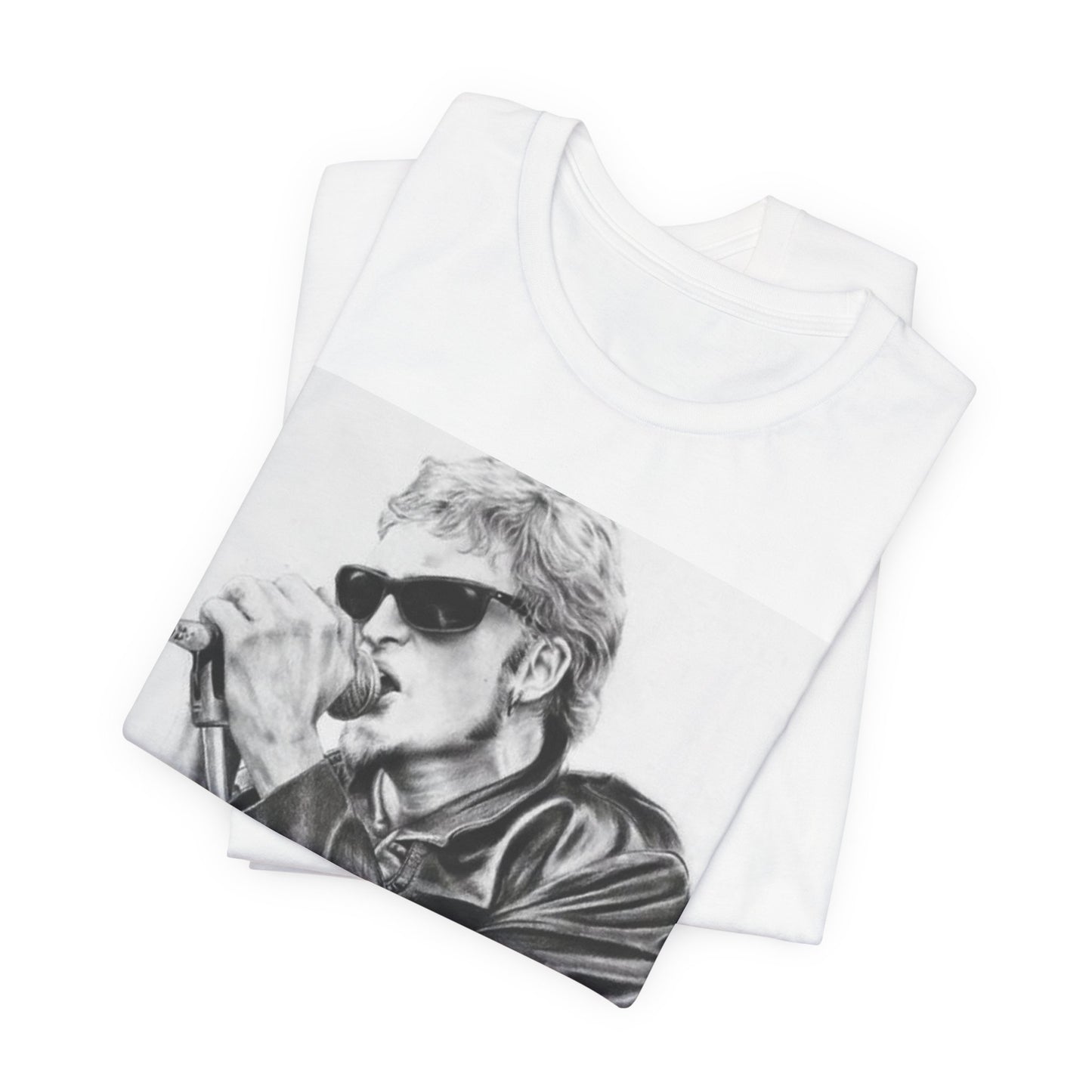 A black graphic t-shirt featuring a photo of Layne Staley from Alice In Chains performing live in concert, showing his intense stage presence.