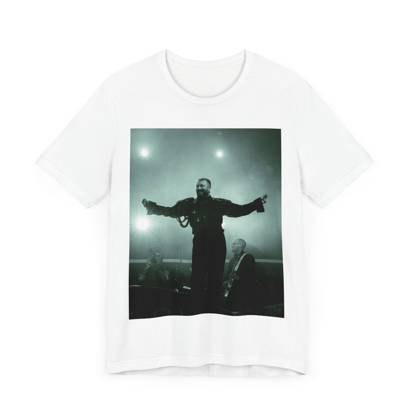 A black graphic t-shirt featuring a live tour graphic of Sam Smith.