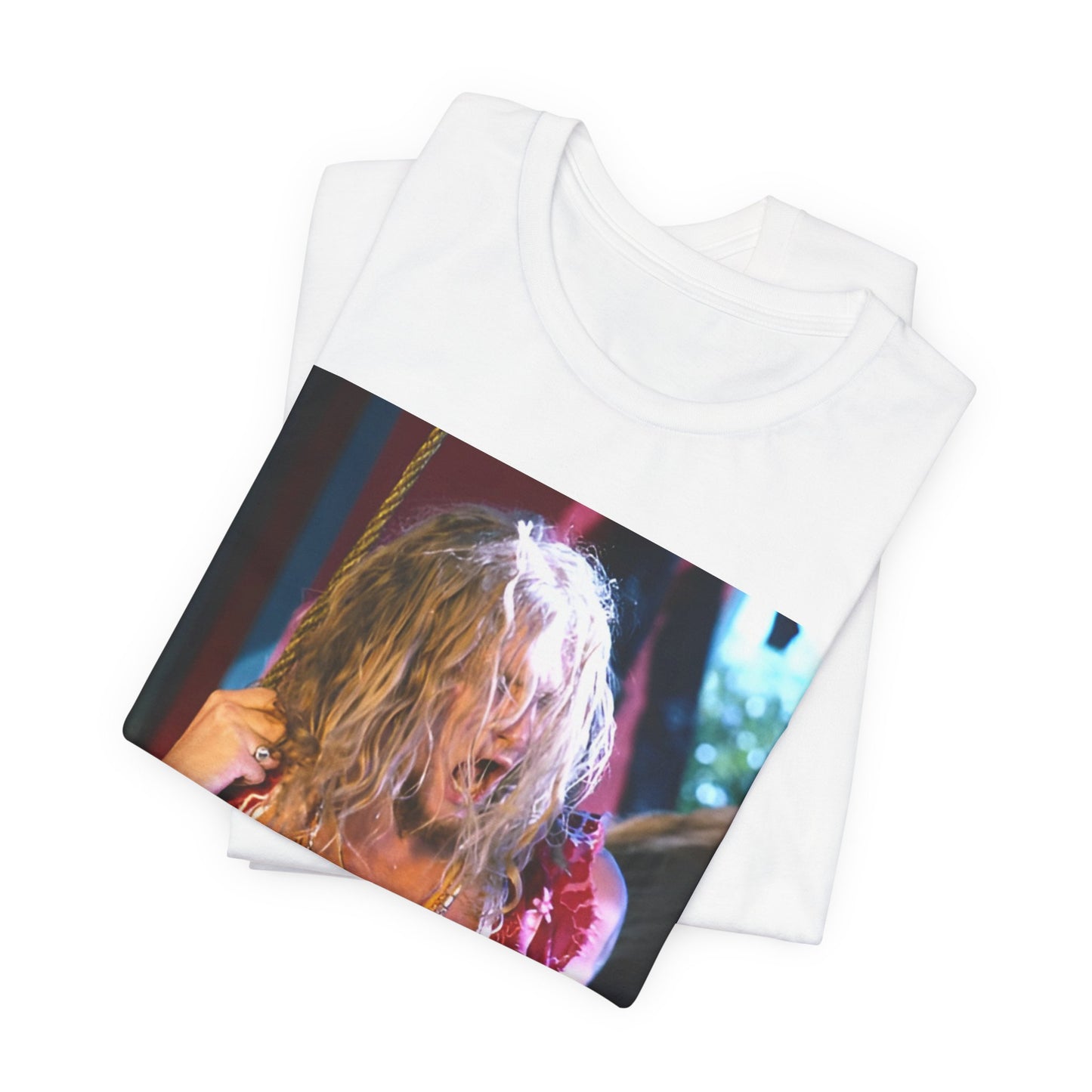 A black graphic t-shirt featuring a dynamic and 'wild' tour graphic of Alice In Chains from the 1990s, depicting chaotic live energy.