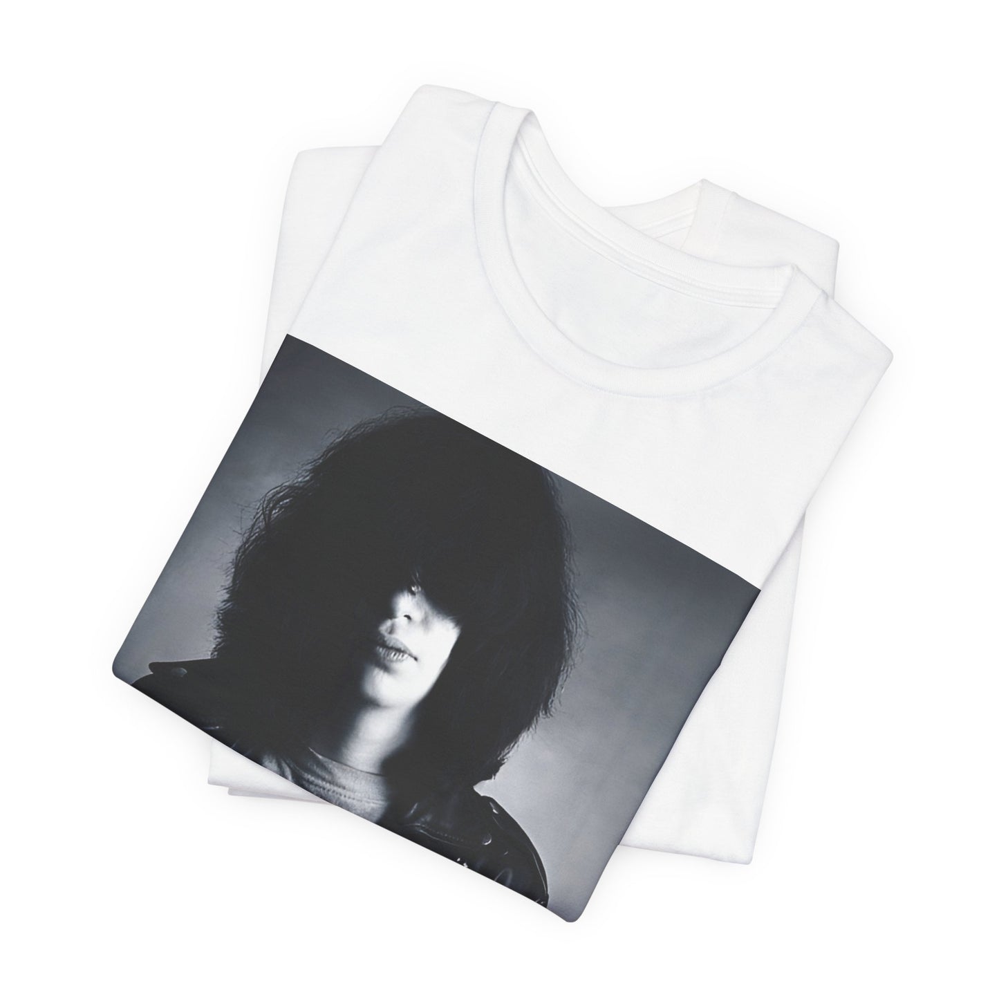 A black graphic t-shirt featuring an early days fast rock graphic of the Ramones.